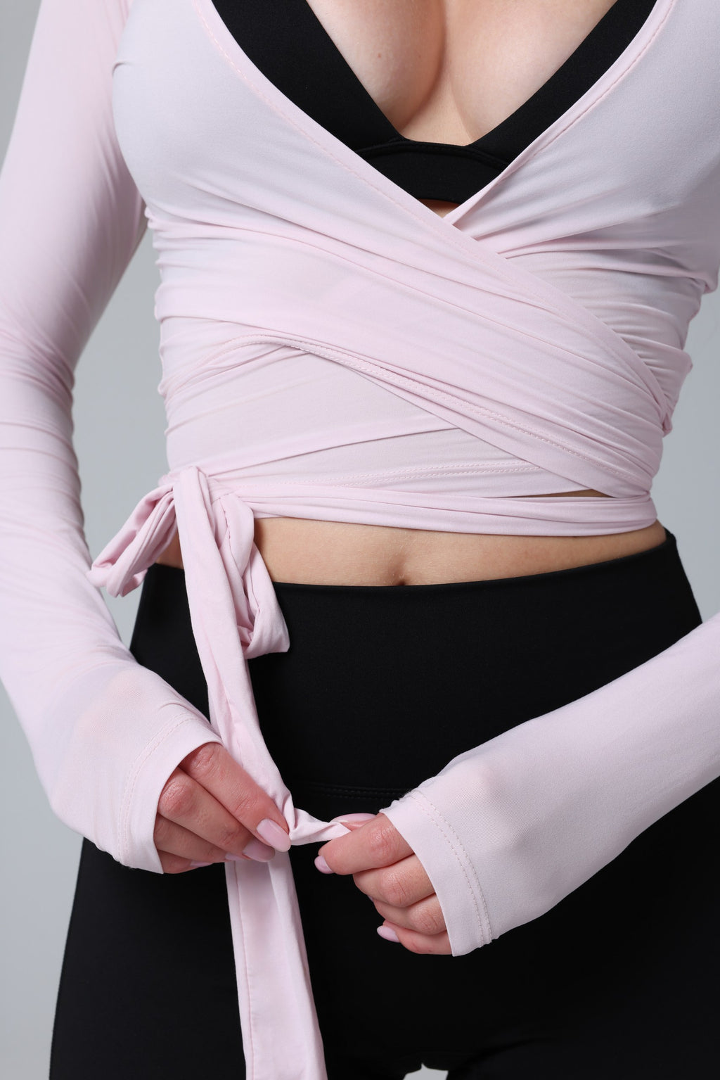 Wrap Tie Top - Blush Pink